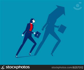 Business shadow head arrow and direction. Business vector illustration