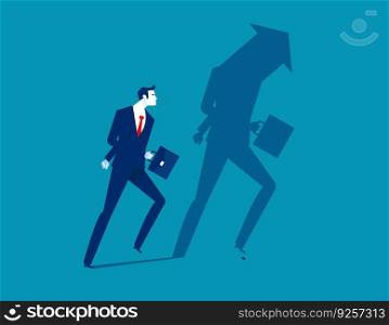 Business shadow head arrow and direction. Business vector illustration