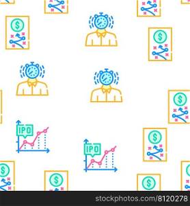 Business Situations Vector Seamless Pattern Color Line Illustration. Business Situations Vector Seamless Pattern