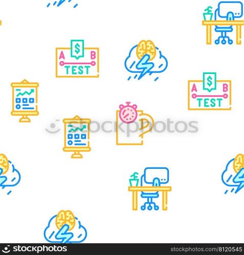 Business Situations Vector Seamless Pattern Color Line Illustration. Business Situations Vector Seamless Pattern