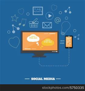 Business software and social media networking service concept