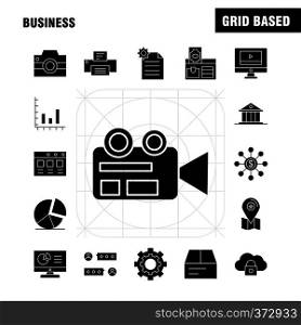 Business Solid Glyph Icon for Web, Print and Mobile UX/UI Kit. Such as: Business, Dollar, Online, Payment, File, Business, Office, Business, Pictogram Pack. - Vector