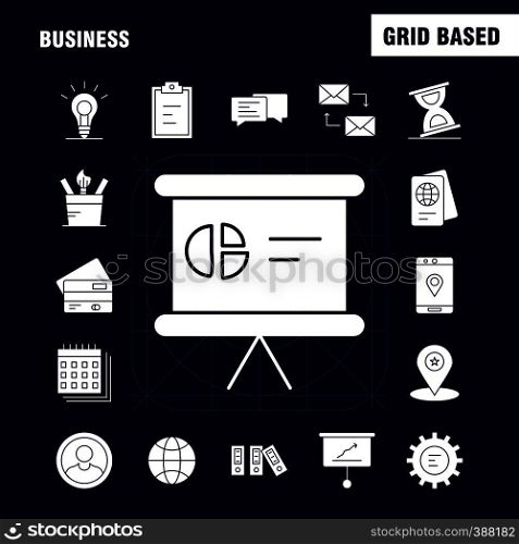 Business Solid Glyph Icon for Web, Print and Mobile UX/UI Kit. Such as: Christmas, Location, Map, Star, Sms, Chatting, Message, Mail, Pictogram Pack. - Vector