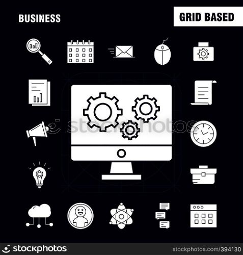 Business Solid Glyph Icon for Web, Print and Mobile UX/UI Kit. Such as: Business, Time, Clock, Timer, File, Work, Business, Document, Pictogram Pack. - Vector
