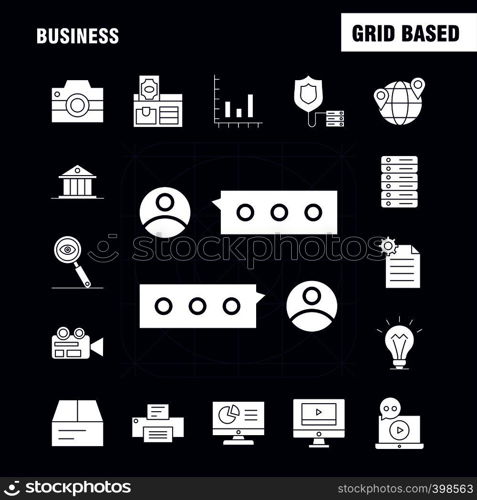 Business Solid Glyph Icon for Web, Print and Mobile UX/UI Kit. Such as: Business, Dollar, Online, Payment, File, Business, Office, Business, Pictogram Pack. - Vector