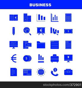 Business Solid Glyph Icons Set For Infographics, Mobile UX/UI Kit And Print Design. Include: Cloud, Money, Dollar, Coin, Gear, Money, Idea, Bulb, Collection Modern Infographic Logo and Pictogram. - Vector