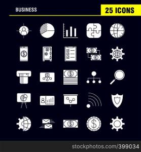 Business Solid Glyph Icons Set For Infographics, Mobile UX/UI Kit And Print Design. Include: Internet, Globe, Global, Communication, Mouse, Computer, Device, Pointer, Eps 10 - Vector