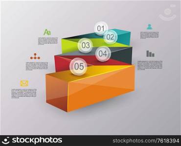 Business stair conceptual design. Can be used for step options, diagram, web design, infographic template.