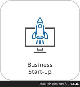 Business Start-up Icon. Concept. Flat Design.