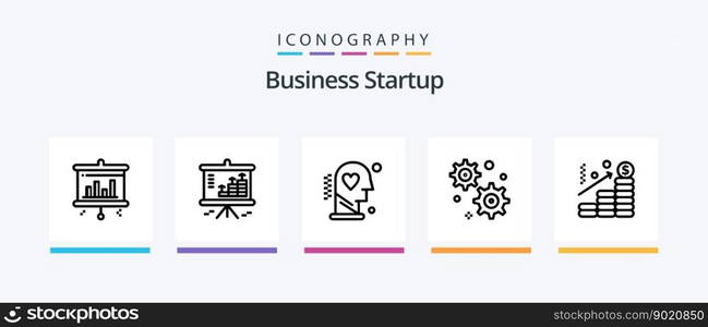 Business Startup Line 5 Icon Pack Including finance. growth. bag. education. business. Creative Icons Design