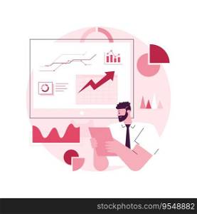 Business statistics abstract concept vector illustration. Financial report, company performance analysis, data collection, decision making, marketing research, service improvement abstract metaphor.. Business statistics abstract concept vector illustration.