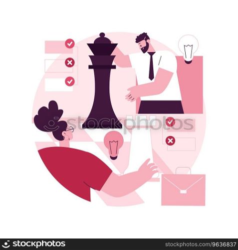 Business strategy abstract concept vector illustration. Business goals and plan, company achievement, market competitive position, decision making, performance efficient planning abstract metaphor.. Business strategy abstract concept vector illustration.