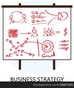 Business Strategy Concept Flat Design Icon