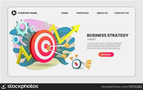 Business strategy concept with colorful element. 3d vector illustration,Hero image for website