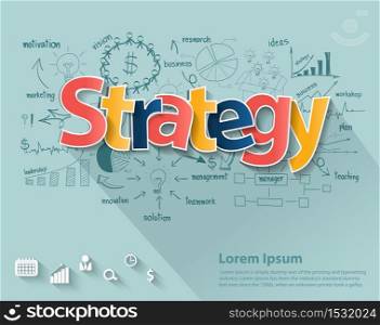 Business strategy concept, With creative drawing charts and graphs business strategy plan concepts and ideas, workflow layout, diagram, step up options, Vector illustration modern template design