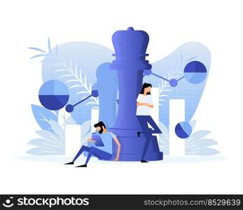 Business strategy for web page design. Isometric vector illustration.. Business strategy for web page design. Isometric vector illustration