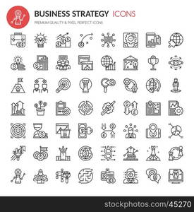 Business Strategy Icons , Thin Line and Pixel Perfect Icons