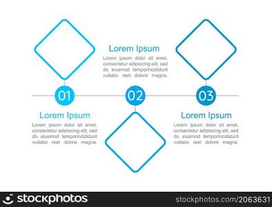 Business stratup blue infographic chart design template. Work management. Abstract infochart with copy space. Instructional graphics with 3 step sequence. Arial Regular, Myriad Regular fonts used. Business stratup blue infographic chart design template