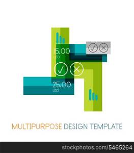 Business stripes presentation design template isolated on white