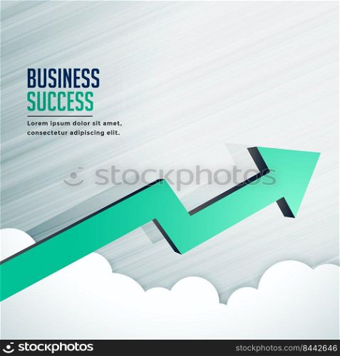 Business success growth arrow with upward arrow