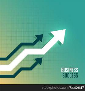 Business success growth arrow with upward arrow