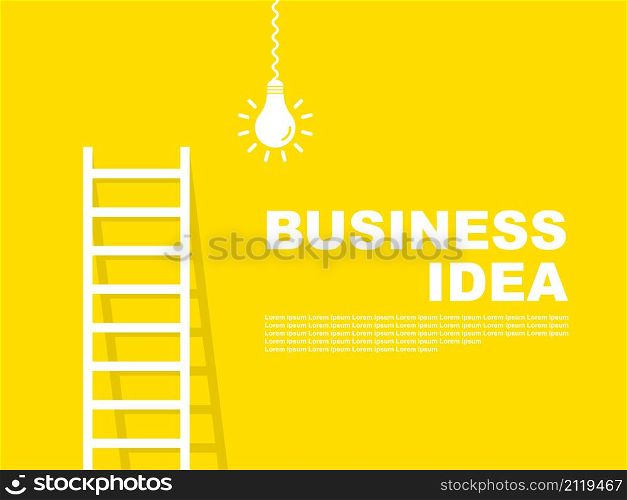 Business success idea concept with light bulb and stairs vector background