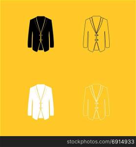 Business suit black and white set icon .. Business suit black and white set icon . Flat style .