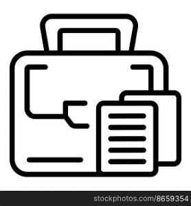Business suitcase icon outline vector. Study case. Research learn. Business suitcase icon outline vector. Study case