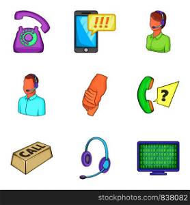 Business support icons set. Cartoon set of 9 business support vector icons for web isolated on white background. Business support icons set, cartoon style
