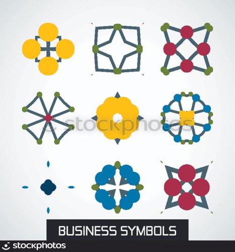 Business symbols icon set. Geometric concept for banner, background, presentation, layout template