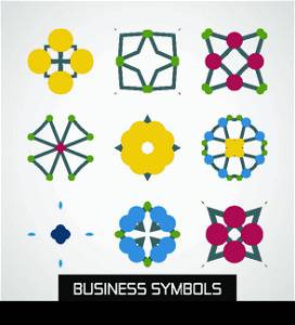 Business symbols icon set. Geometric concept for banner, background, presentation, layout template