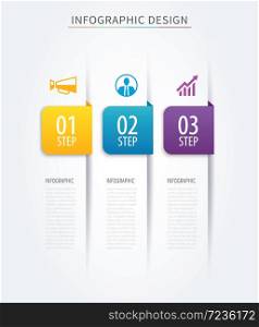 Business tab infographics template with 3 step. Can be used for workflow layout, diagram, number options, web design, presentations,index,abstract background