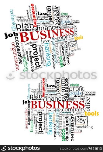 Business tag cloud for web and infographic design