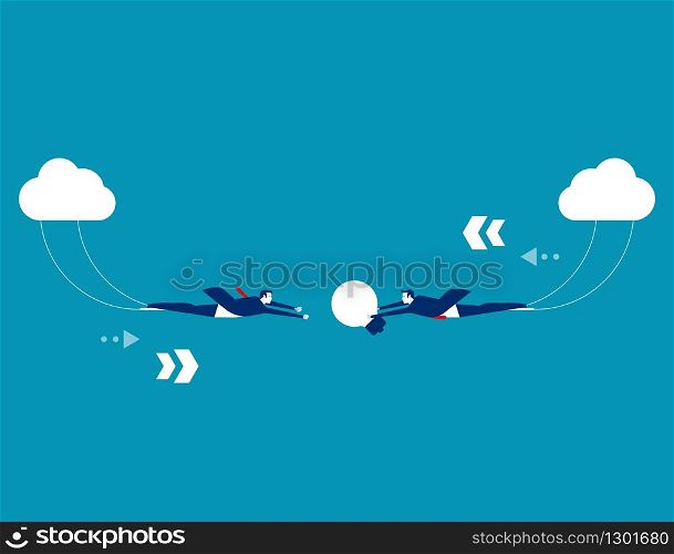Business team and partnership exchange ideas. Concept business vector illustration, Flat business cartoon, Sport, Office worker, Life style.