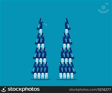 Business team and pyramid. Concept business vector illustration.