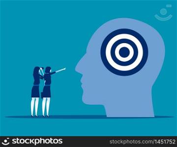 Business team and strategy marketing advertising, Concept business vector illustration, Communication, Target, Flat business cartoon, Analysis.