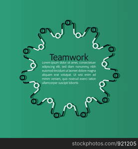 Business team and teamwork concept.Business people icon handshake gear shape.
