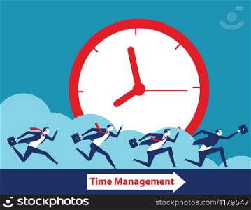 Business team and time management. Concept business vector illustration.