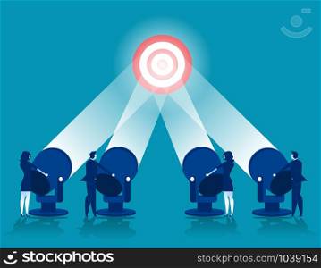 Business team brainstorming success to target. Concept business vector illustration.