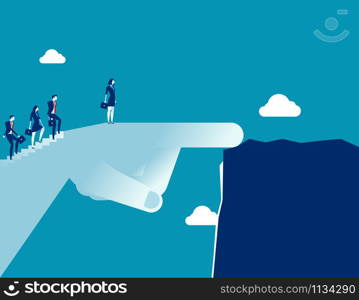 Business team climbing a staircase to success.Concept buisnes vector illustration.