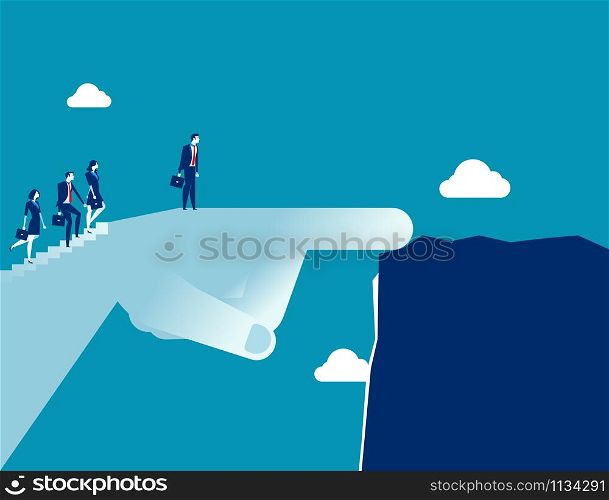 Business team climbing a staircase to success.Concept buisnes vector illustration.