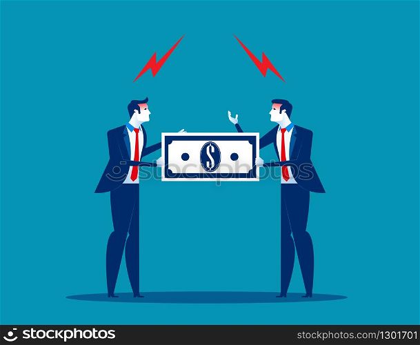 Business team compeition, The quarrel between employees. Concept business vector illustration, Conflict, Flat business cartoon dedign.