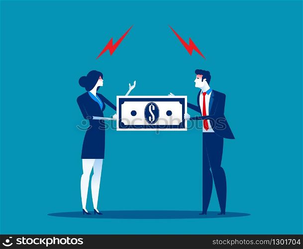 Business team compeition, The quarrel between employees. Concept business vector illustration, Conflict, Flat business cartoon dedign.