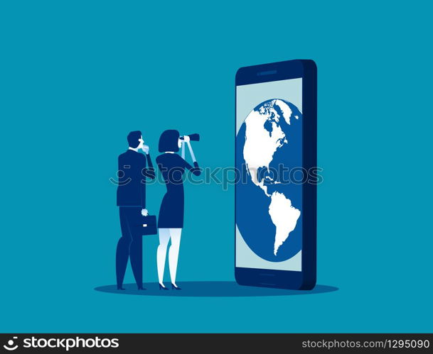 Business team education for to the global business. Concept business global knowledge vector illustration, Flat business cartoon design, Marketing , Partner and Character style.