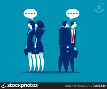 Business team gossip something to another. Concept business partnership vector illustration, Communication, Whisper.