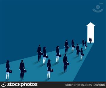 Business team group walking. Business to success vector illustration.