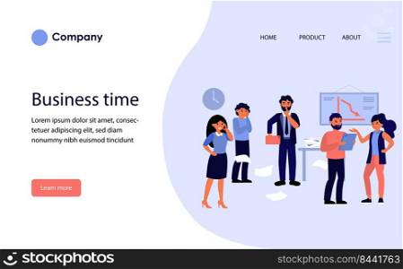 Business team leader keeping silence. Boss showing shh gesture flat vector illustration. Secret, teamwork, loss concept for banner, website design or landing web page