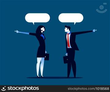 Business team talk and show in different directions. Concept business vector.
