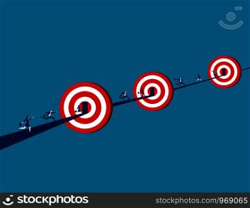 Business team to target success and growth for business. Concept business success illustration. Vector business character and abstract.