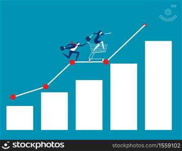 Business team up chart. Concept business vector, Growth, Achievement, Successful.
